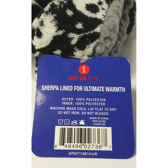 NEW Kid's Sherpa Lined Slippers with Skull & Cross Bone Size 11-12 New / Tag - Picture 7 of 7